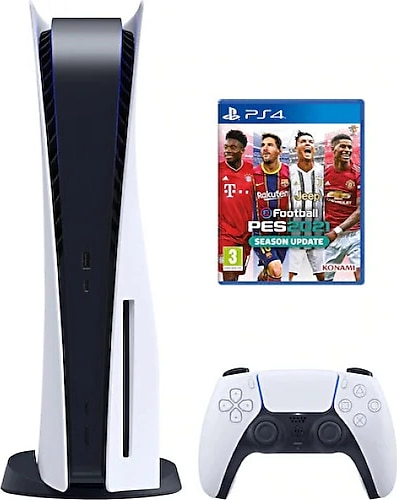 Sony Playstation 5 Ps5 Disk li + Pes 2021 (ithalatçı Garantili) Beyaz