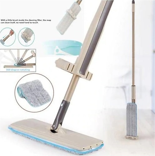 Spin Mop Mikrofiber Kendinden Sıkmalı Kovasız Paspas