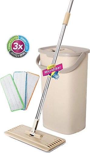 Spin Mop Orjinal 3 Farklı Kullanım Için 3 Bezli Tablet Mop - 3 Adet Mikrofiber Bez