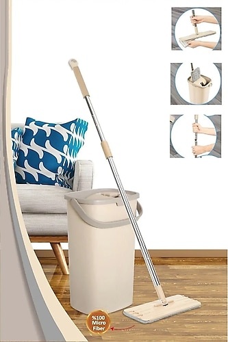 Spin Mop Tablet 2 Bezli Temizlik Kova Seti Yeni Nesil Temizlik Seti Orjinal Spin Mop