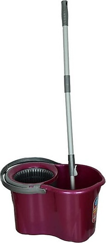 Spin Mop Temizlik Seti 360 Derece Döner Başlıklı Kova+Mop+Paspas+Sap Karışık Renk