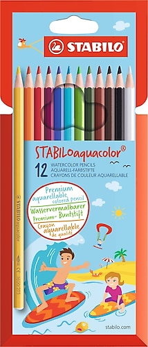 Stabilo Aquacolor 12'li Sulandırılabilir Kuru Boya Seti