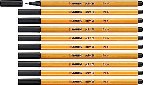 Stabilo Point 88 0.4 mm 10'lu Siyah Keçeli Kalem