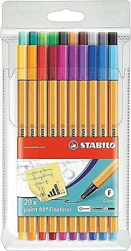 STABILO point 88 - İnce Keçe Uçlu Kalem - 20'li Paket - Çeşitli Renkler
