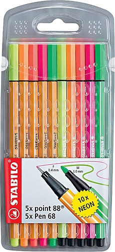 Stabilo Point 88 + Pen 68 10'lu Keçeli Kalem Seti