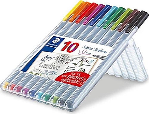 Staedtler Triplus Üçgen Fineliner 0.3 mm 10'lu Keçeli Kalem Seti