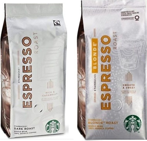 Starbucks Blonde Espresso Ve Dark Roast 250 Gr Çekirdek Kahve 2 Adet