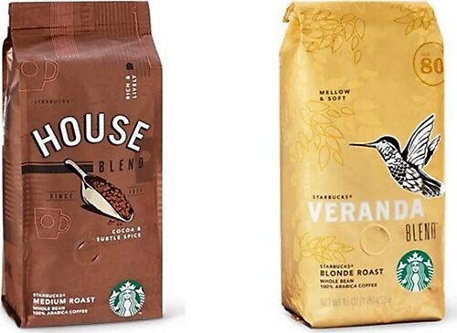 Starbucks House Blend Ve Veranda Çekirdek Kahve 250 G X 2 Adet