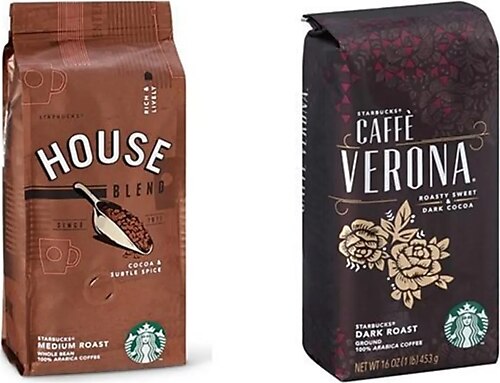 Starbucks House Blend ve Verona Çekirdek Kahve 250 G