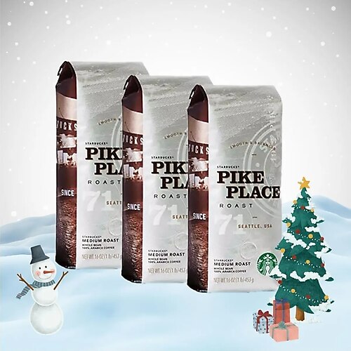 Starbucks Yılbaşı Paketi Pike Place Roast Çekirdek Kahve 250 gr x 3