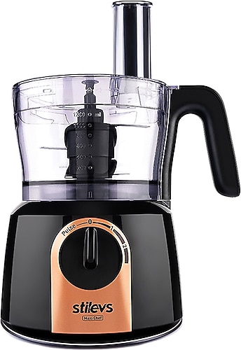 Stilevs Maxi Chef Siyah Bakır 1000 W Mutfak Robotu