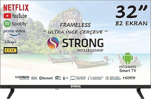 Strong MT32ES2000F Frameless HD 32'' 82 Ekran Uydu Alıcılı Android Smart LED TV