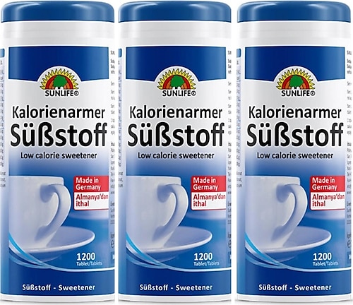 Sunlife Sweetener 1200 Tablet 3'lü Paket Tatlandırıcı