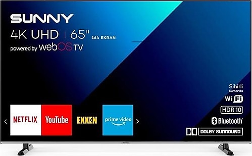 Sunny SN65FMN240 4K Ultra HD 65" 165 Ekran Uydu Alıcılı webOS Smart LED TV