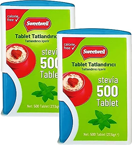 Sweetwell Stevia Tablet Tatlandırıcı 500 Tablet x 2 Adet