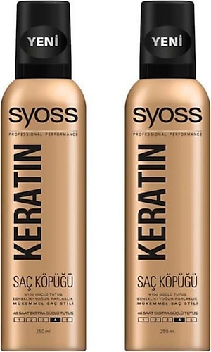 Syoss Keratin Extra Güçlü Tutuş 250 ml 2 Adet Saç Köpüğü