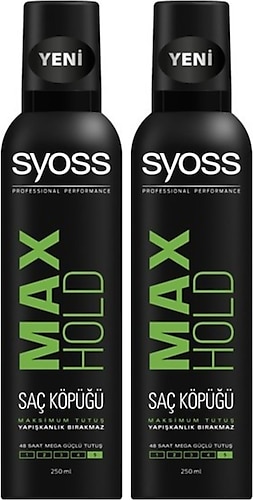 Syoss Max Hold Maximum Tutuş 250 ml 2 Adet Saç Köpüğü