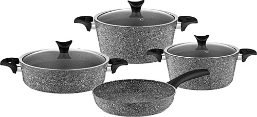 Taç TAC-3454 Master Cook Gri 7 Parça Granit Tencere Seti