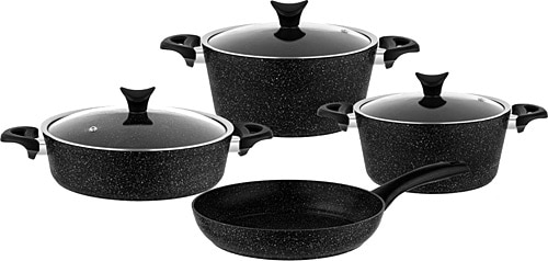 Taç TAC-3455 Master Cook Siyah 7 Parça Granit Tencere Seti