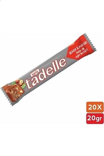 Tadelle Şeker İlavesiz 20 gr 20'li Paket Sütlü Çikolata
