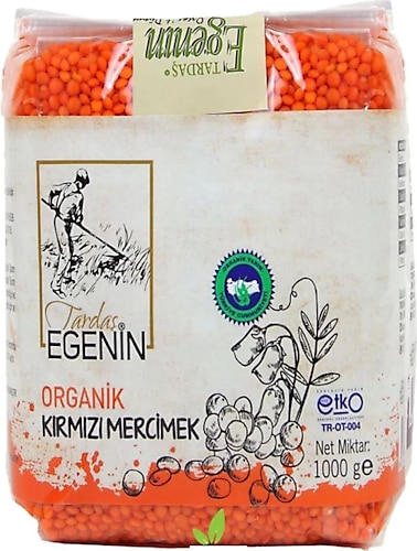 Tardaş Egenin Organik 1 kg Kırmızı Mercimek