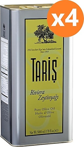 Tariş Riviera Zeytinyağı Teneke 5 lt x 4 - 20 lt