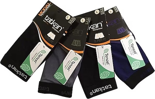 Tatkan 6 Adet Modal Penye (Likralı Esnek) Spor Kesim Slim Fit Boxer Külot Abani Classic