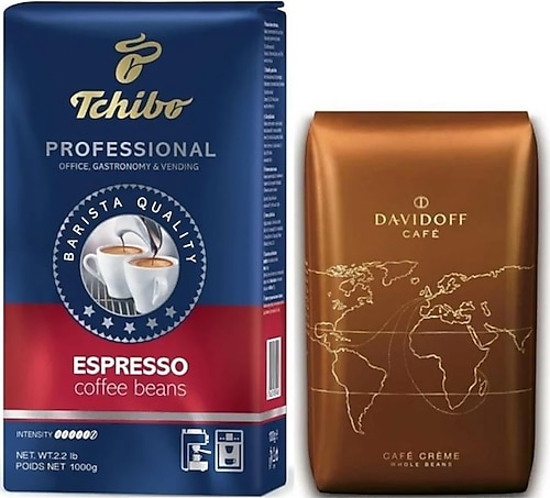 Tchibo Profesional Espresso Çekirdek Kahve 1 KG + Davidoff Cafe Creme Çekirdek Kahve 500 G