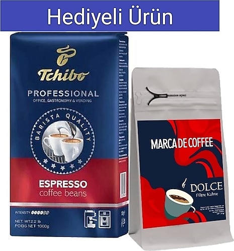 Tchibo Profesional Espresso Çekirdek Kahve 1kg + Marca De Coffee Dolce Filtre Kahve Hediye ( 250gr )