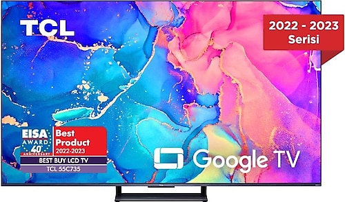 TCL 55C735 4K Ultra HD 55" 140 Ekran Uydu Alıcılı Google Smart QLED TV