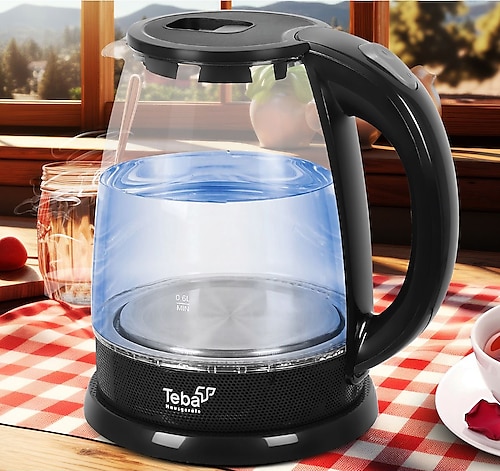 Teba Th-120 Işıklı Cam Kettle