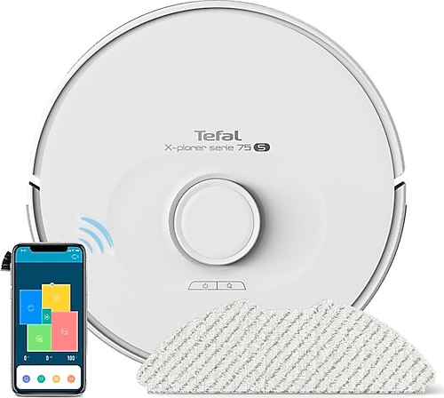 Tefal RG8577 X-Plorer Serie 75 S Mop Özellikli Beyaz Akıllı Robot Süpürge
