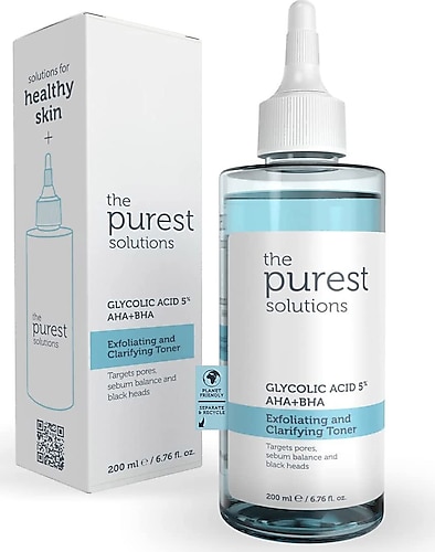 The Purest Solutions Exfoliating Clarifying Glycolic Acid 5% AHA + BHA Tonik 200 ml