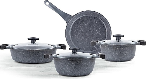 Thermoad Graneu 7 Parça Granit Döküm Tencere Seti