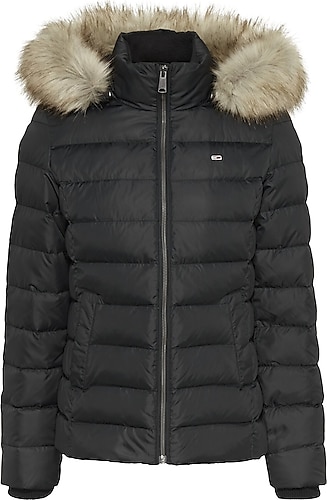 Tommy Hilfiger Jeans DW0DW08588 Kapüşonlu Kürklü Kadın Şişme Mont