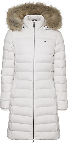 Tommy Hilfiger Jeans DW0DW09060 Kapüşonlu Kürklü Kadın Şişme Mont