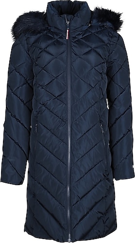 Tommy Hilfiger TW2MP186 Kapüşonlu Kürklü Kadın Şişme Mont