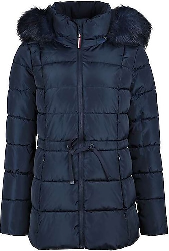 Tommy Hilfiger TW2MP914 Kapüşonlu Kürklü Kadın Mont