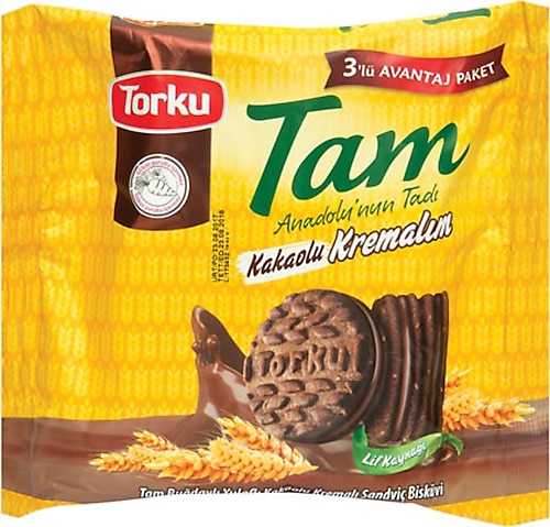 Torku Tam Kakaolu Kremalım Bisküvi 3x83 gr