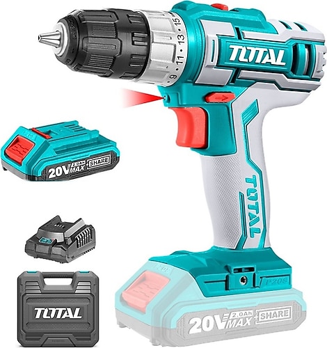 Total TDLI200215 20 V Çift Akülü 2 Ah Matkap
