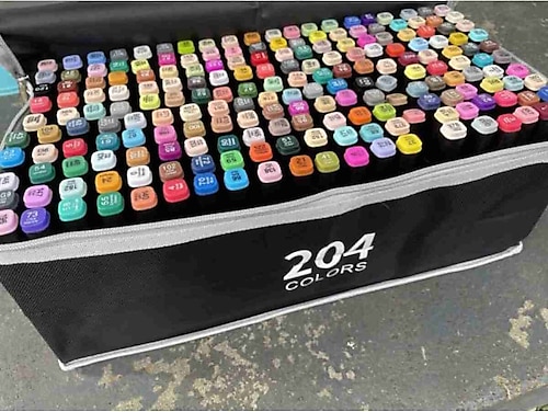 Touch Çift Taraflı Uçlu Marker Keçeli Kalem Seti 204'lü Çantalı Markör