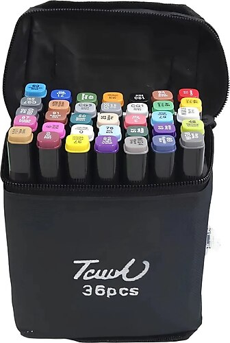 Touch Marker Çift Taraflı Profesyonel Kalem Seti, Taşımalı Çantalı Premium Marker Keçeli Kalem