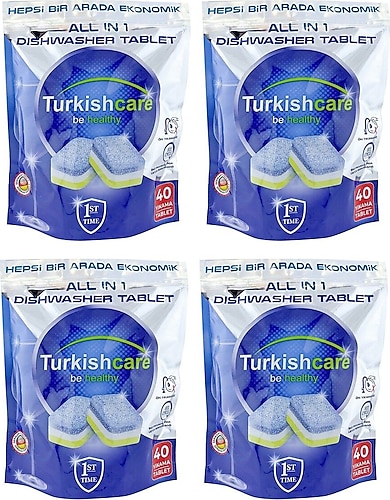 Turkishcare Hepsi Bir Arada Bulaşık Makinesi Tableti 40'lı 4 Adet