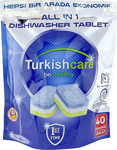 Turkishcare Hepsi Bir Arada Bulaşık Makinesi Tableti 40'lı