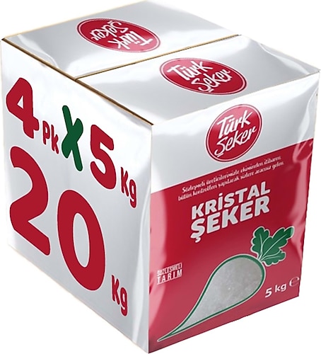 Türkşeker Toz Şeker 5 kg 4'lü