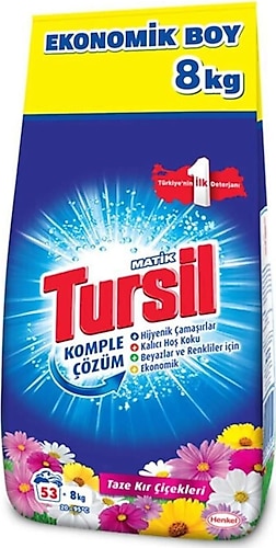Tursil Matik Kır Çiçekleri Beyaz ve Renkliler için 8 kg Toz Deterjan