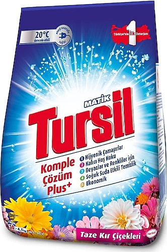 Tursil Matik Taze Kır Çiçekleri Beyazlar ve Renkliler için 4.5 kg Toz Deterjan