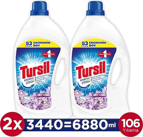 Tursil Sıvı Çamaşır Deterjanı 2x 3440ml (106 Yıkama) Leylak Bahçesi