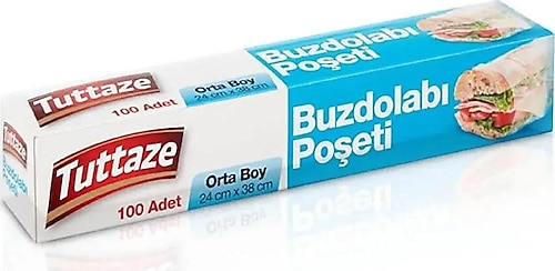 Tuttaze Orta Boy Buzdolabı Poşeti 100'lü