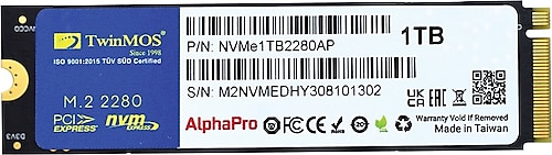 Twinmos AlphaPro NVME1TB2280AP PCI-Express 3.0 1 TB M.2 SSD
